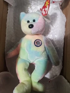 Ty Beanie Babies B.B. Bär Geburtstagsbär 1999 neu mit Etikett sehr selten.  No DOB - Bild 1 von 8