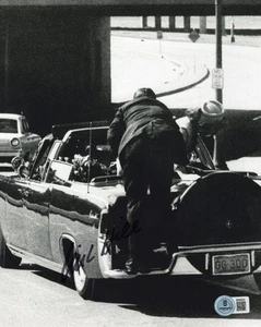 Clint Hill JFK ASESINATO Autografiado Firmado SERVICIO SECRETO 8x10 Foto BAS - Imagen 1 de 1