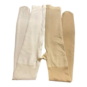 2~Secret Treasures White and Tan Tights Set size XXL - Picture 1 of 11
