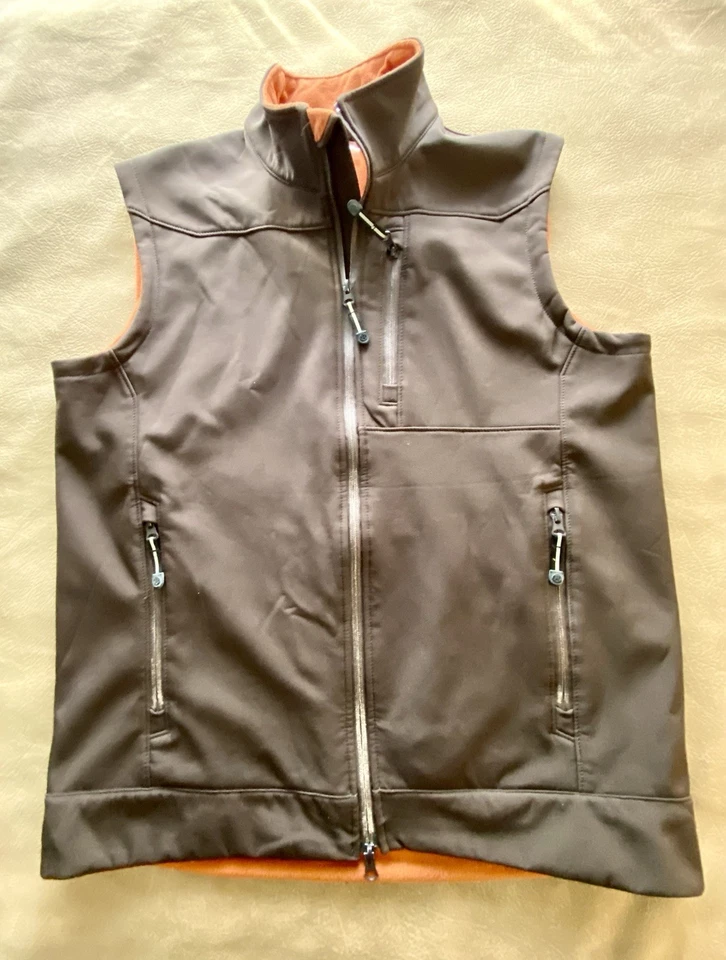 Chaleco Roper Softshell Forrado de Vellón Gris y Naranja Cremallera Completa Chaqueta Para Hombres Talla L Foto 1 de 4