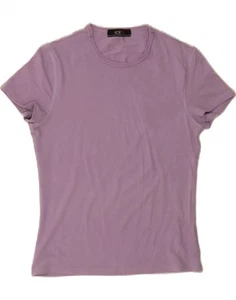 ICEBERG Womens T-Shirt Top UK 16 Large Purple Cotton DF40 - Picture 1 of 3