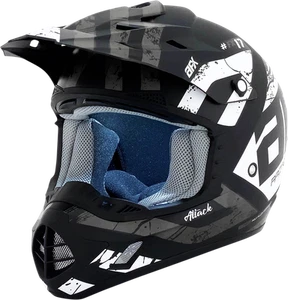AFX FX-17 Helmet - Attack - Matte Black/Silver - 4XL 0110-7638 - Picture 1 of 6