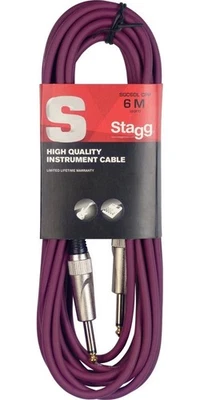 Cable de guitarra profesional Stagg SGC6DL CPP púrpura 20' con conectores sin ruido Foto 1 de 3