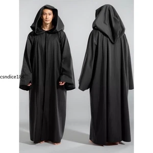 Hooded Cloak Adult Bulky Long Sleeved Robe Costume Cosplay Wizard Halloween New - Picture 1 of 13