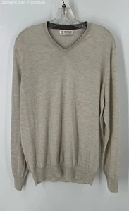 Brunello Cucinelli Italy Gray Cashmere Blend Pullover Mens Sweater Size 54 - Picture 1 of 7