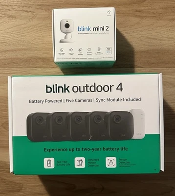 Blink Outdoor 4 Wireless smart security camera. Sync Module, 5 Cameras, Mini 2 - Image 1 of 4