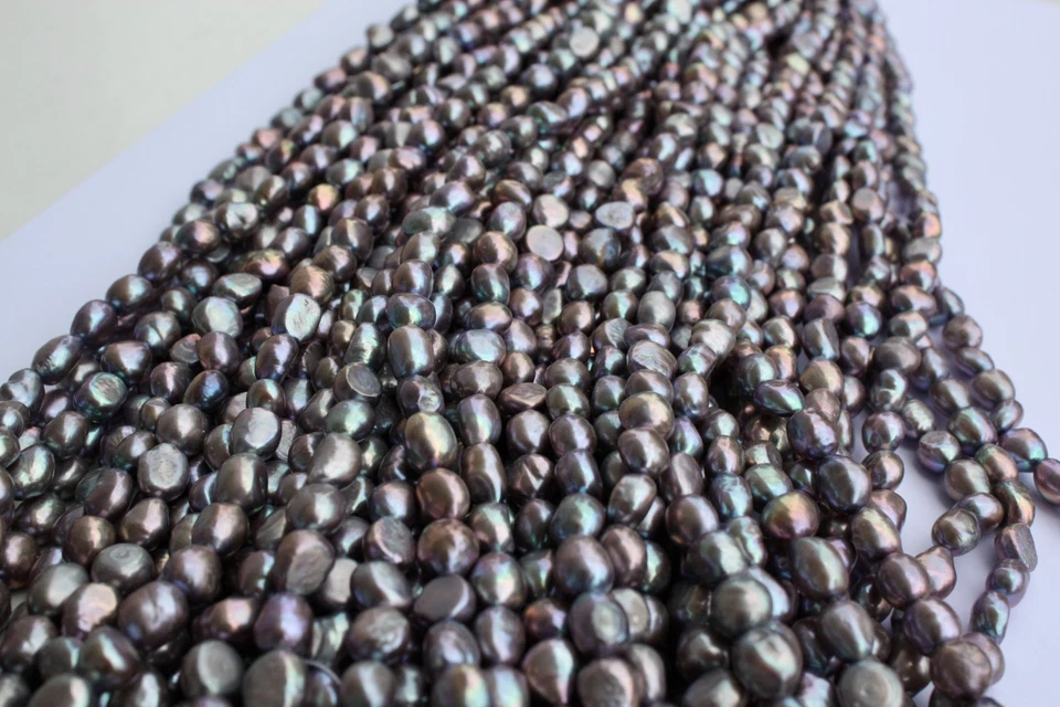 401 8-9 mm Barock echt Zuchtperlen Strang Süßwasser Perlen Schmuck Kette - Bild 1 von 1