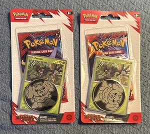 2 Pokemon TCG Destined Rivals Zarude Booster Checklane Blister Packs Sealed - Picture 1 of 2