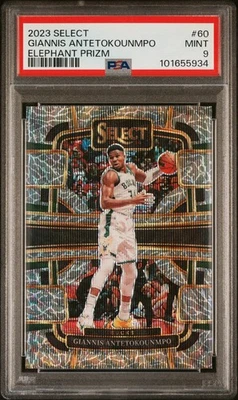 Giannis Antetokounmpo 2023 Select Elephant Prizm Concourse #60 Psa 9 - Image 1 of 2