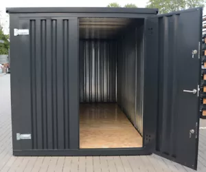 Container Garten Gerätehaus Gartenlager Gartenschuppen Lagerbox Anthrazit 2m Box - Bild 1 von 4