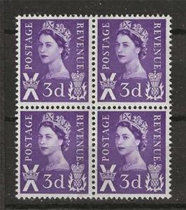 Scozia 1958 Sc# 1 Croce Regina Elisabetta Sant'Andrea 3p blocco 4 MNH - Foto 1 di 1