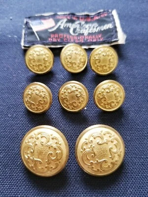 Juego completo de filigrana vintage dorado 15 mm y 20 mm chaqueta botones de repuesto metal Foto 1 de 4