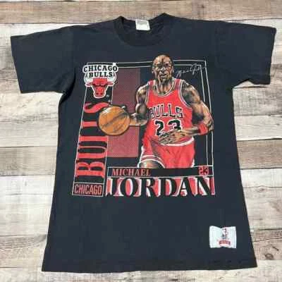 Michael Jordan Shirt Adult Medium Black Vintage Nutmeg Mills Chicago Bulls - Image 1 of 4