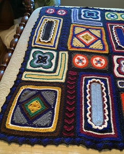 Crazy Quilt Afghan 64” Long X 44” Wide - Picture 1 of 9