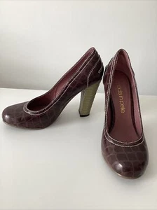 Brown Crocodile shoes with pattern heal - Size 37 / 4 Moda in Pelle  - Picture 1 of 20