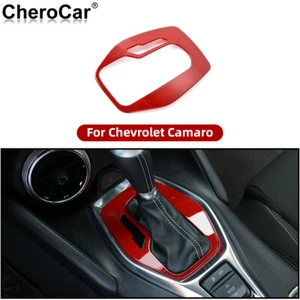 Cubierta del panel de cambio de marchas de la consola central para Chevrolet Camaro 2017-20 rojo ABS - Imagen 1 de 8