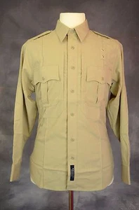 New 5.11 Tactical Uniform Long Sleeve Button Up Shirt Brown Tan Mens S Small - Picture 1 of 12
