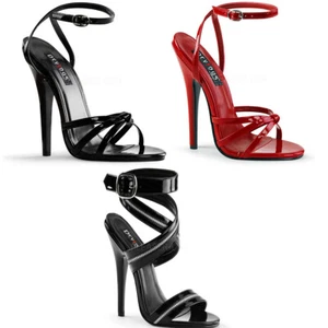 Pleaser Devious Ankle Wrap Sandals Extreme High Heels Shoe Adult Women DOMINA1XX - Picture 1 of 41