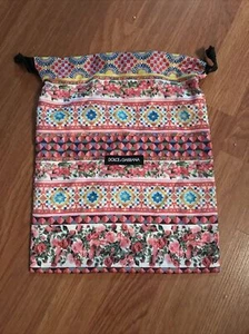 DOLCE & GABBANA Dustbag Cover Bag Floral Printed Drawstring Shoebag 10.5” X 13” - Picture 1 of 2