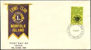 Norfolk Island Lions Club 1967 4c sello sin dirección primer día cubierta, en muy buena condición - Imagen 1 de 1