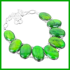 Green Fire Labradorite Stone Sterling Silver Engagement Chain Necklace Jewelry - Picture 1 of 7