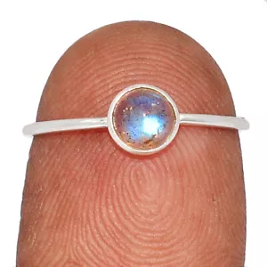 Natural Labradorite - Madagascar 925 Sterling Silver Ring XQ14 s.7 CR60835 - Imagen 1 de 1
