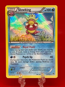 Juego de cartas coleccionables Pokémon Slowking 21/122 X&Y punto de ruptura holograma inverso raro inglés 2016 casi nuevo/lp - Imagen 1 de 2