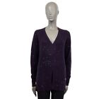 67483 auth LORO PIANA purple cashmere SEQUIN Cardigan Sweater 44 L
