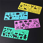 4pcs Korea Stationery Cartoon Ruler Oppssed Drawing Template MouldXJ&WR