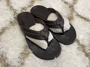 Sandalias OluKai Para Hombre Talla 11 Mea Ola Cuero Playa Exterior - Java Oscuro Nuevas En Caja - Imagen 1 de 16