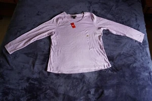 Avenue long sleeve lilac T-shirt blouse scoop neck size 18/20 cotton NWT - Picture 1 of 5