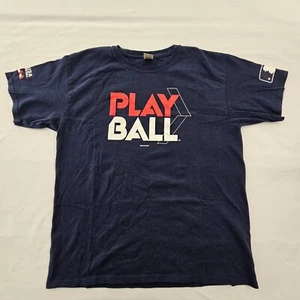 Play Ball USA Baseball Softball Blue Short Sleeve Cotton T-Shirt Youth XL - Picture 1 of 10