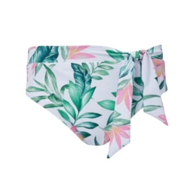 Traje de baño de bikini de cintura alta Venus Tamera parte inferior talla 12 hoja tropical rosa verde Foto 1 de 4