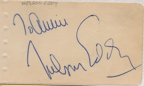 N- EDDY NELSON autographed album page with COA Cover