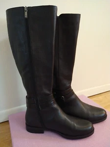 Women's Black Franco Sarto "Corinne" High Boots - Picture 1 of 14