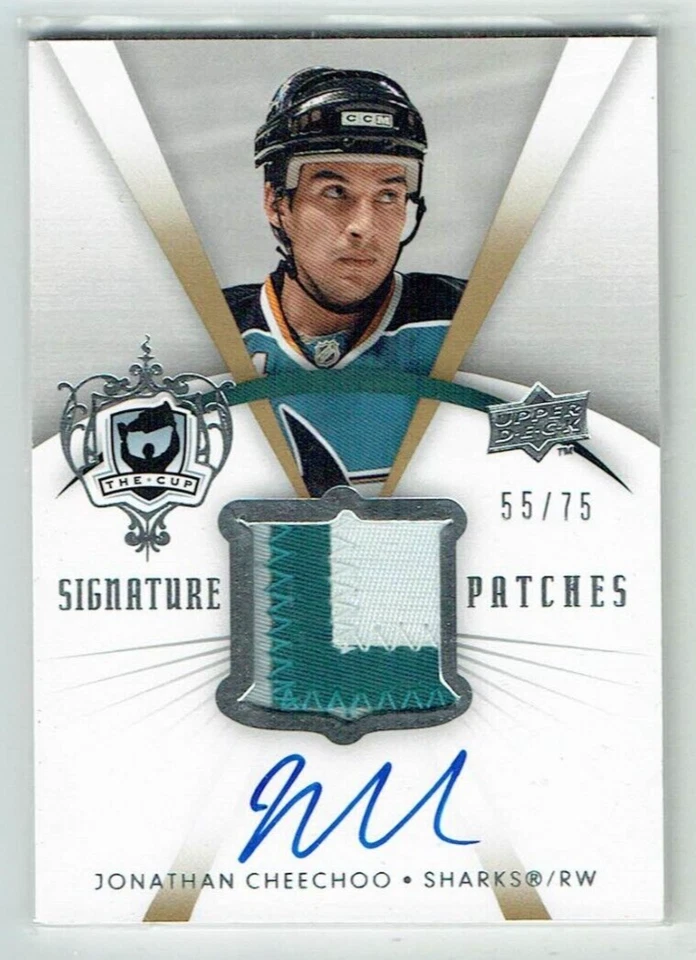07-08 Upper Deck The Cup Signature Patches  Jonathan Cheechoo  /75  Patch  Auto - Image 1 of 1