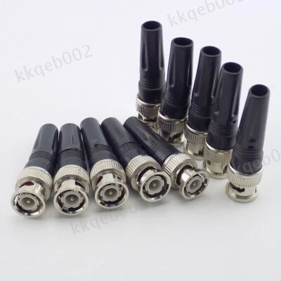 BNC Male Connector Plug Twist-on RF Coaxial for RG59 90 degree Camera Video - Image 1 of 4
