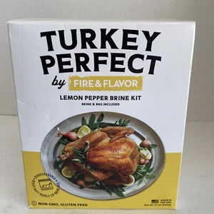 Kit de salmuera de pimienta de limón totalmente natural Turkey Perfect fuego y sabor, marinada de 12 oz - Imagen 1 de 8