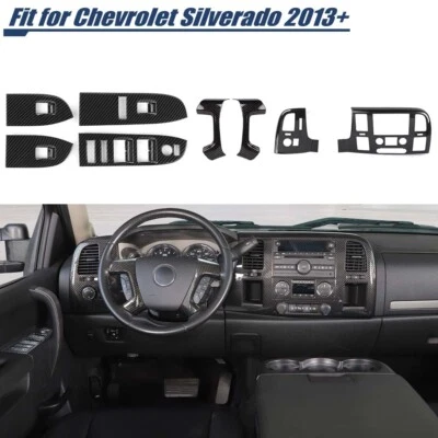 Carbon Steering Wheel Console Vent Window Trim Cover For Silverado SIERRA 07-13 - Изображение 1 из 4