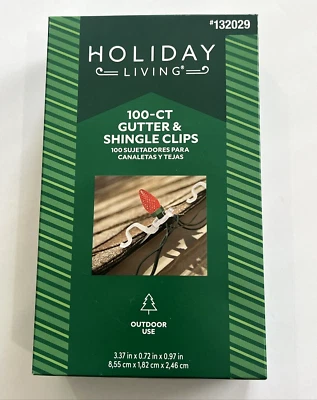 100 SOPORTES DE LUZ DE NAVIDAD Holiday Living canaletas y tejas clips de techo Foto 1 de 4