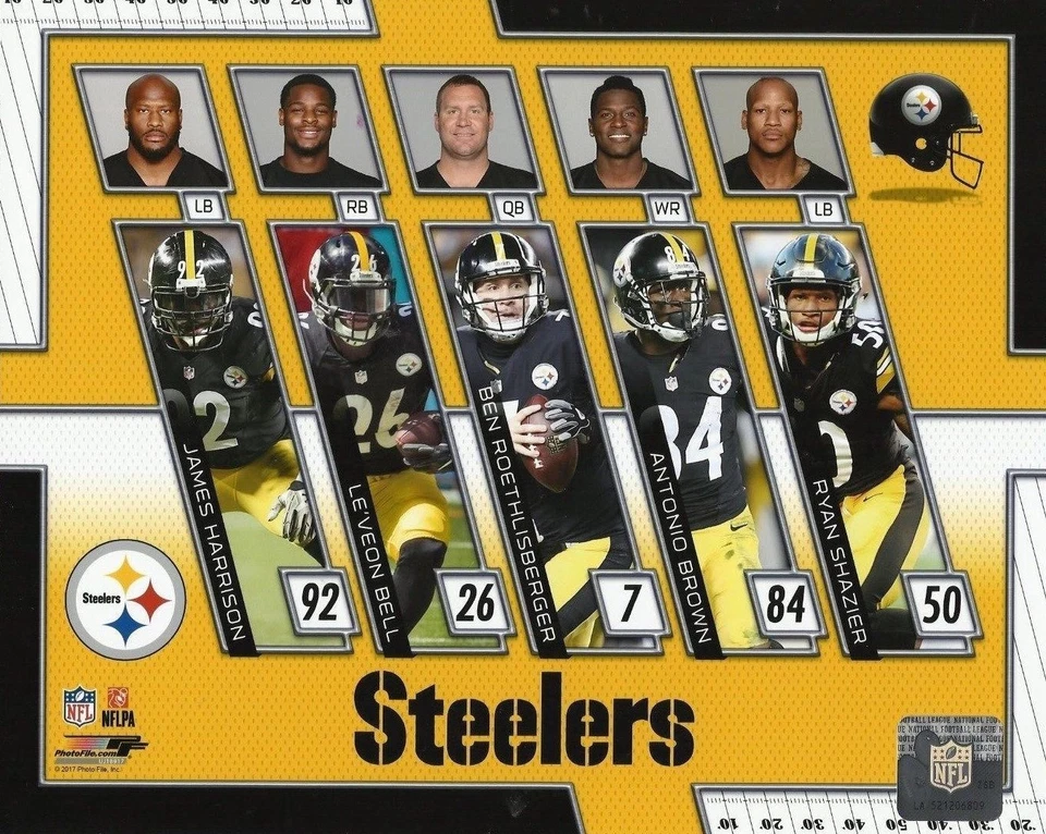 Foto compuesta del equipo 8x10 2017 de los Pittsburgh Steelers con licencia  Foto 1 de 1