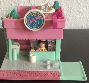 1994 Polly Pocket Bluebird Pollyville Drive-Thru Burger Ständer Spielset Original - Bild 1 von 7