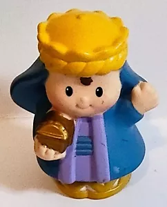 Statuina ricambio Little People Christmas Nativeman corona oro veste blu - Foto 1 di 3