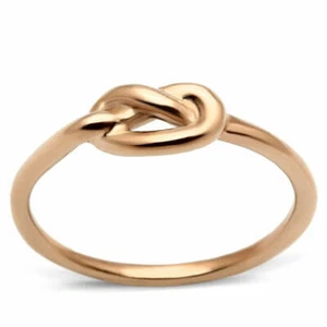Simple Knot Ring Rose Gold Plated Stainless Steel TK316 - Picture 1 of 13