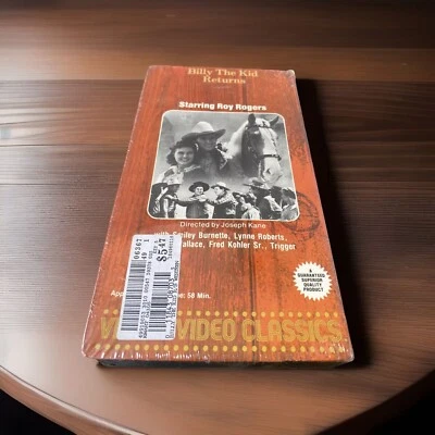 Billy The Kid Returns Starring Roy Roger’s Viking Video Classics VHS 1986 Sealed Foto 1 de 4