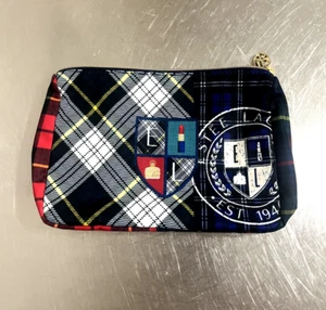 ESTEE LAUDER Plaid Tartan Corner Zip Makeup Cosmetic Pouch - Picture 1 of 5