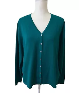Cárdigan suéter manga larga verde XL Liz Baker para mujer - Imagen 1 de 8