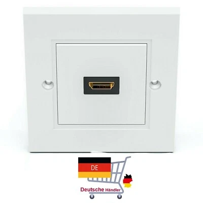 HDMI Dose für 1 Anschluss, Unterputz, Full HD, 3D, Ultra HD, HDMI 2.0, 1 Port - Bild 1 von 4