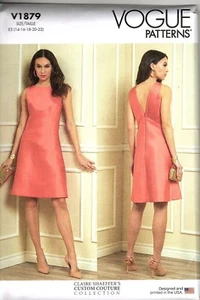 Vogue V1879 Misses 14 to 22 Claire Shaeffer A-Line Dress Uncut Sewing Pattern - Picture 1 of 2