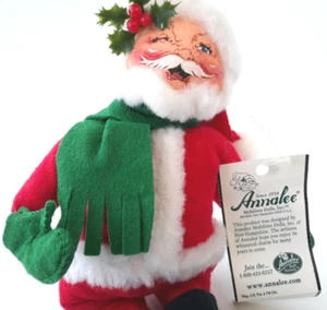 Annalee Santa Plush Skating Poseable Winking Collectible Vintage NWT 7Inch - Picture 1 of 19